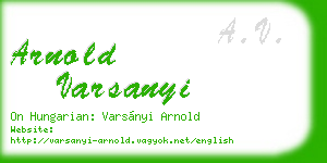 arnold varsanyi business card